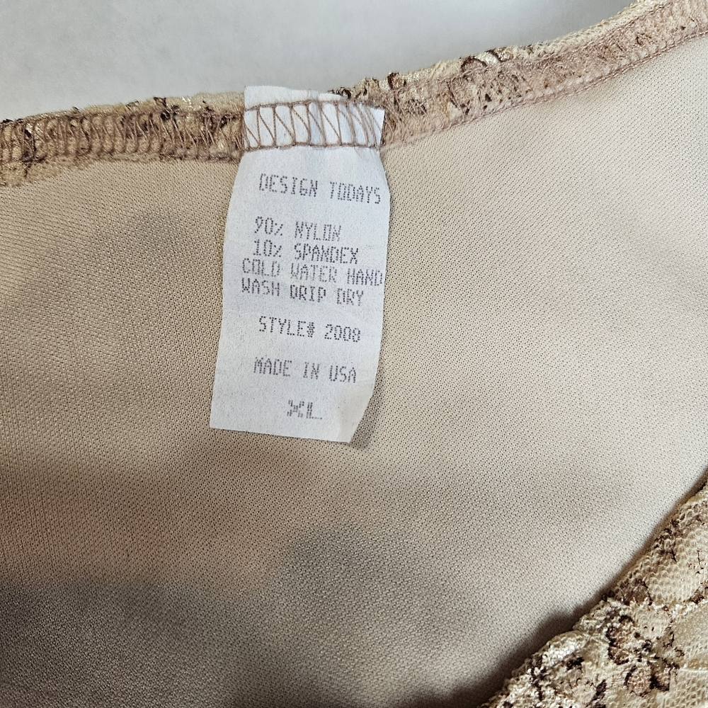 Designs Today's Women Elegant Lace Beige/Gold Dress/Jacket Size XL - Picture 12 of 16
